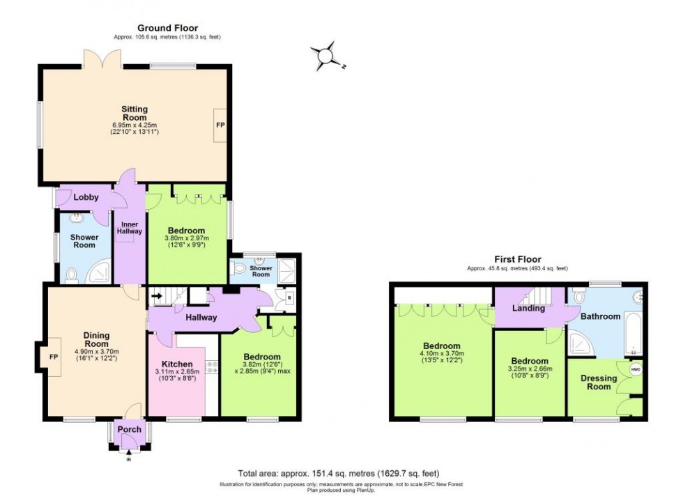 Floorplan for Chequers Green, Lymington, Hampshire, SO41 8AH