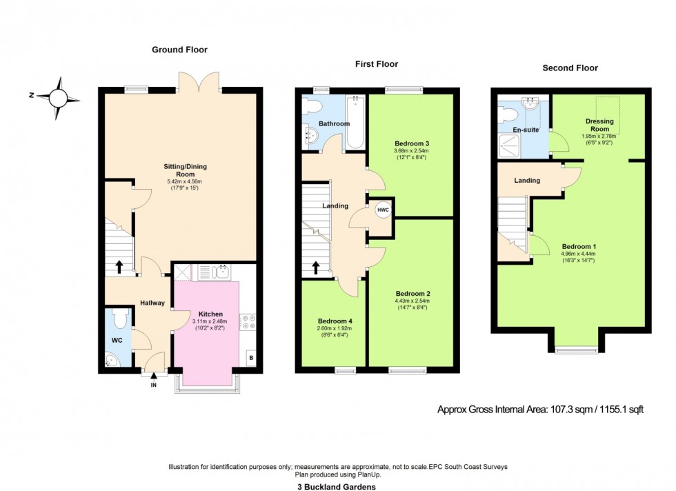Floorplan for Buckland Gardens, Lymington, Hampshire, SO41 8QL