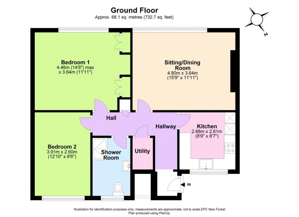Floorplan for Rowans Park, Lymington, Hampshire, SO41 9GE