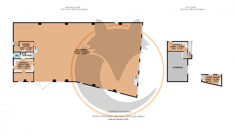 Floorplan for Carrington Works, Laundry Lane, Milford-On-Sea