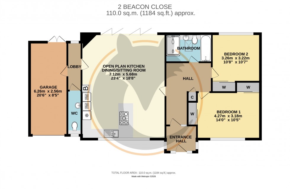 Floorplan for Everton, Lymington, Hampshire